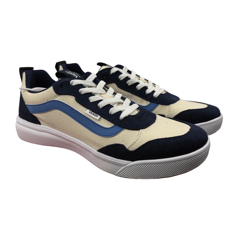 Vans Range EXP Sneakers Mens 11.5 Cream Navy Sport Block Low Top VN000CY193A